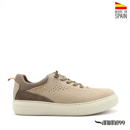 Zapato casual beige con cordón elástico