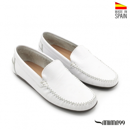 mocasin blanco hombre