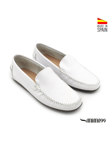 mocasin blanco hombre