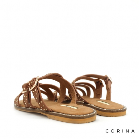 sandalia tiras tachuelas