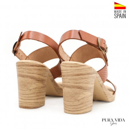 Sandalia taco doble tira