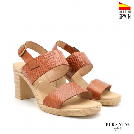 Sandalia tacon madera