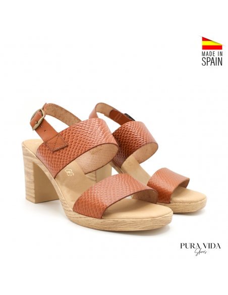 Sandalia tacon madera