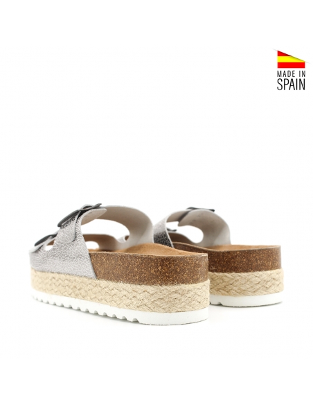 Sandalias plataforma hebillas plata