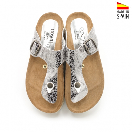 Sandalia dedo plataforma plata TG