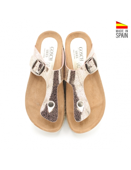 Sandalia dedo plataforma dorada