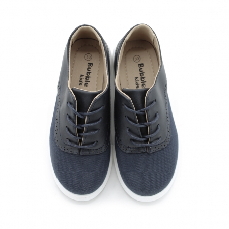 Bamba lino azul marino estilo blucher