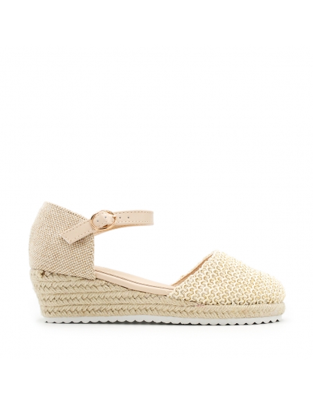 Esparteña valenciana de niña beige