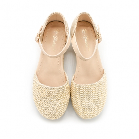 Esparteñas Niña color beige con cuña