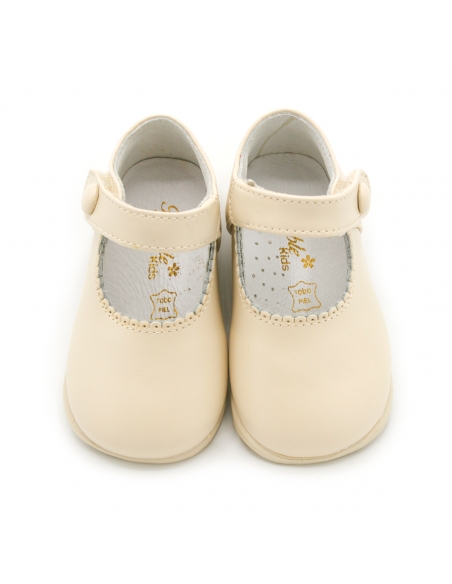 merceditas bebe beige de piel