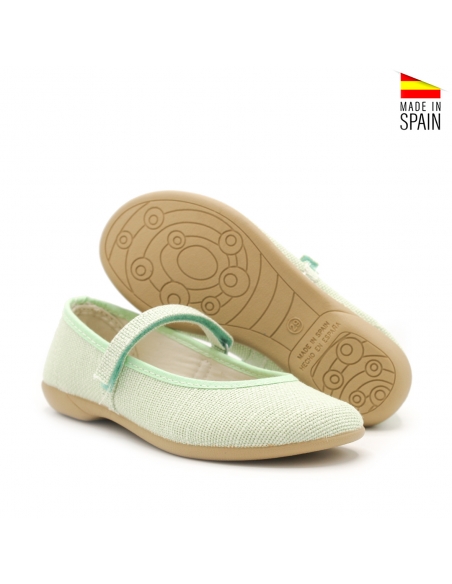 Merceditas Lino Niña fabricadas en España, vista lateral