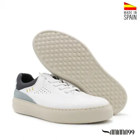 zapatilla vestir blanca hombre