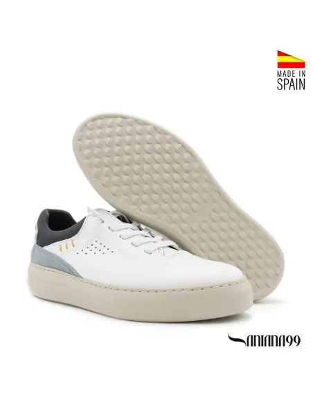 zapatilla vestir blanca hombre