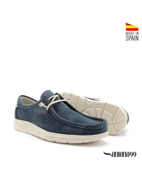 mocasin azul hombre