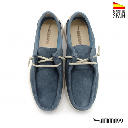mocasin ante azul hombre