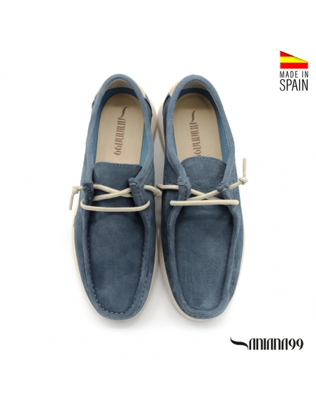 mocasin ante azul hombre