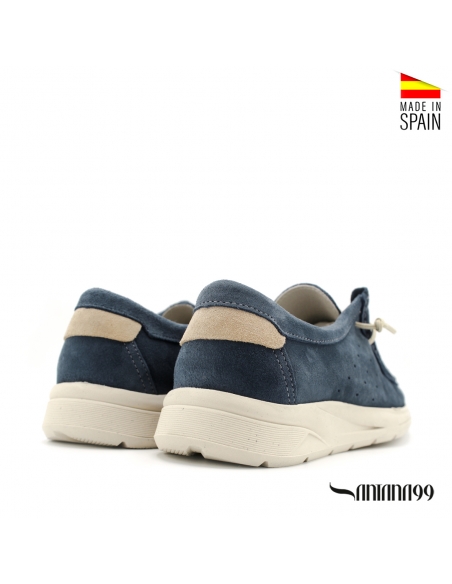 mocasin hombre azul