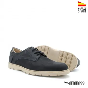 zapatos cordones hombre azul marino