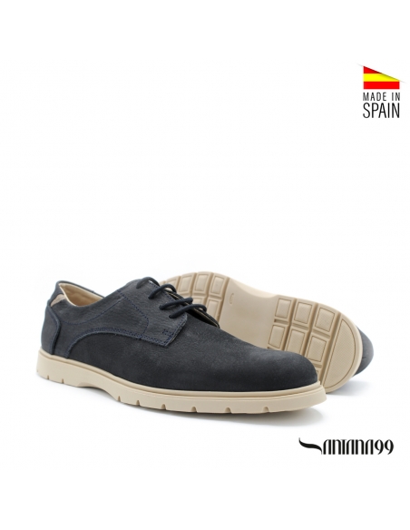 zapatos cordones hombre azul marino