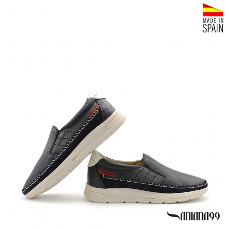 zapato mocasín hombre azul marino