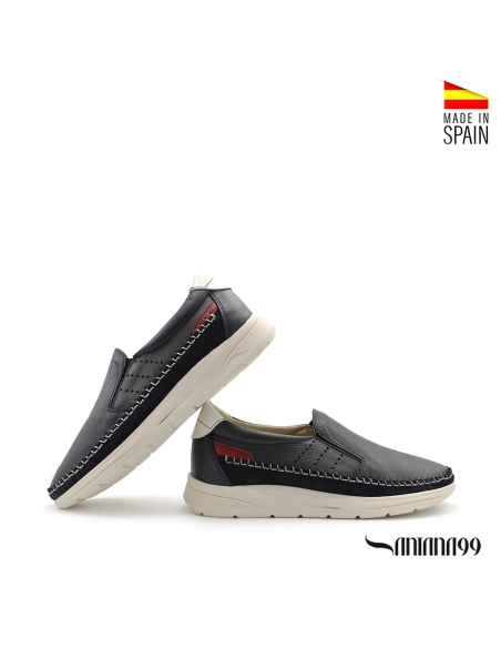 zapato mocasín hombre azul marino