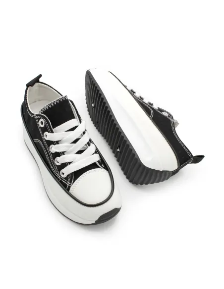 zapatillas NEGRAS con plataforma niñas