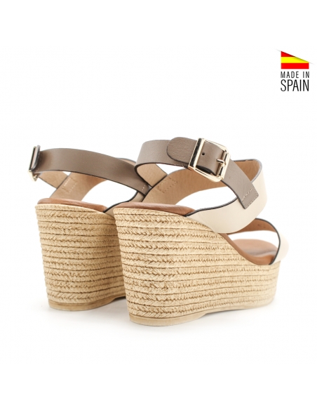 Cuñas doble tira beige