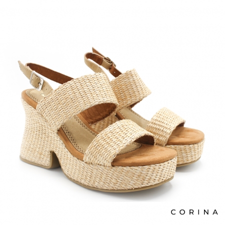 Original Sandalia de Rafia con Tacón y Plataforma