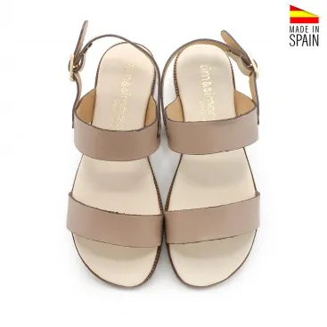 sandalia plana mujer piel