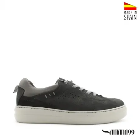 Zapato casual negro con cordón elástico