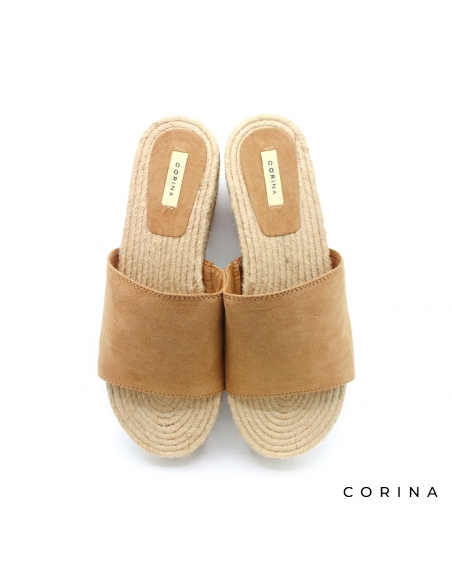 sandalias planas con plataforma de esparto