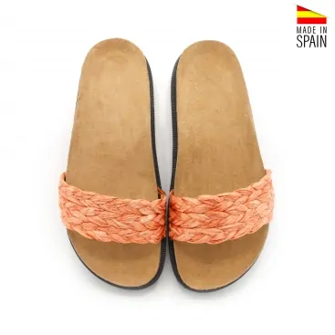 Sandalias de Rafia Mujer naranjas