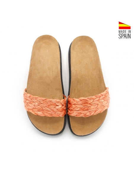 Sandalias de Rafia Mujer naranjas