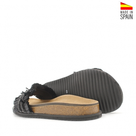 sandalia pala rafia negra