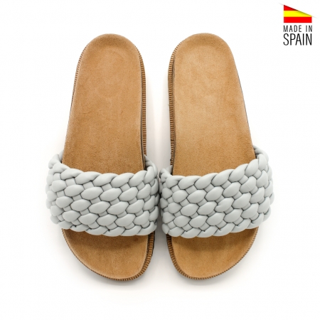 Sandalias pala trenzada azul