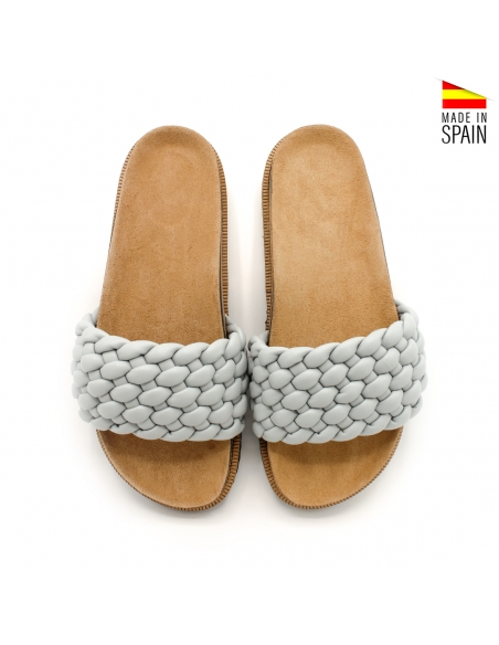 Sandalias pala trenzada azul