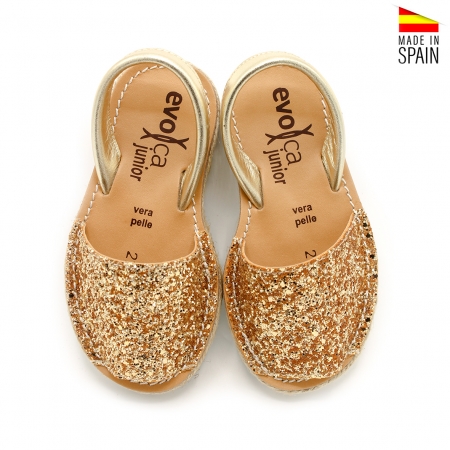 Menorquinas Doradas glitter