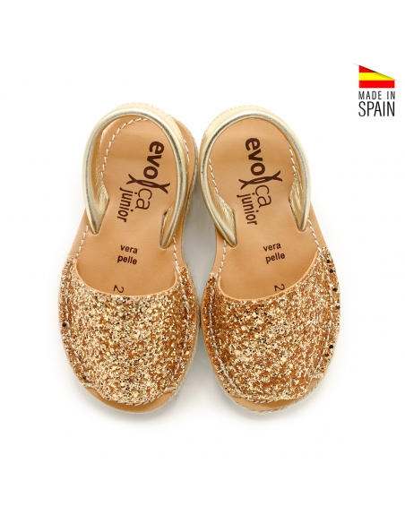 Menorquinas Doradas glitter