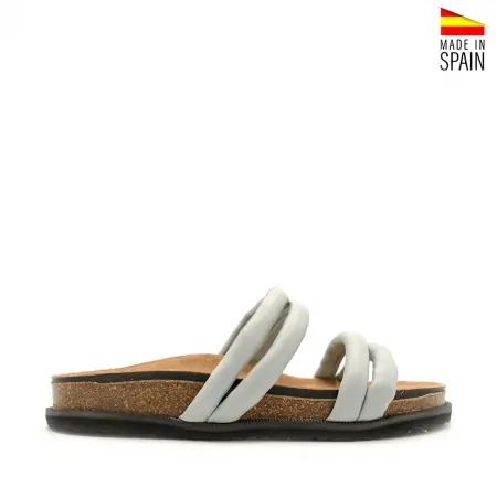 sandalia plana de tiras tubulares