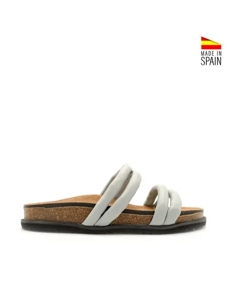 sandalia plana de tiras tubulares