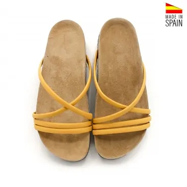 Sandalias Tiras Cruzadas amarillas