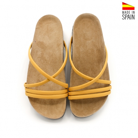 Sandalias Tiras Cruzadas amarillas
