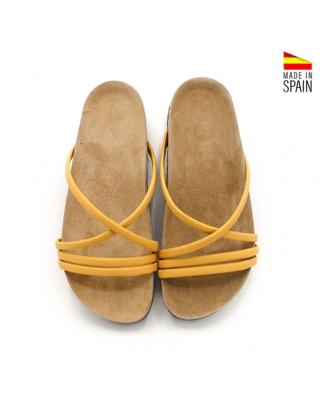 Sandalias Tiras Cruzadas amarillas