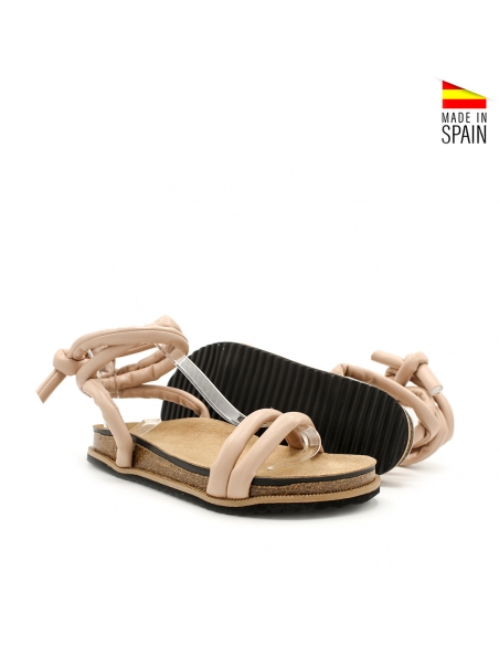 Sandalia bio atada mujer