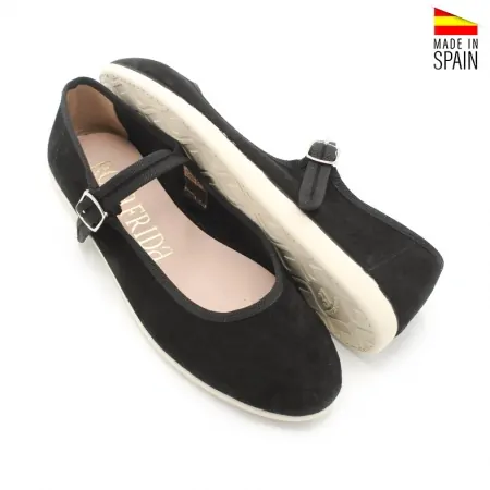 manoletinas negras mujer piel