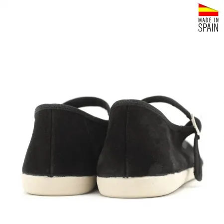 manoletinas piel negras mujer