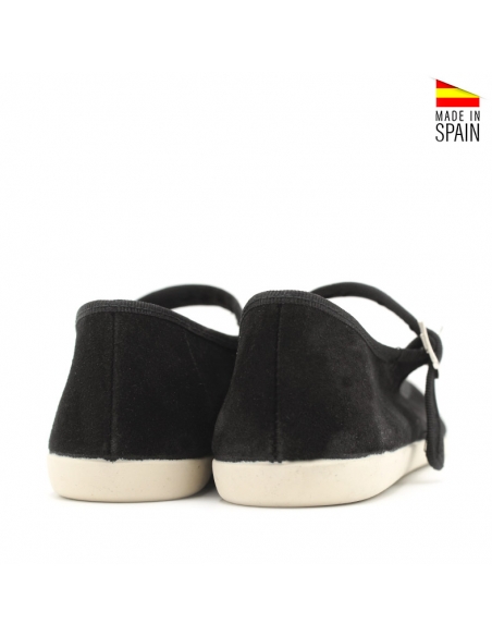 manoletinas piel negras mujer