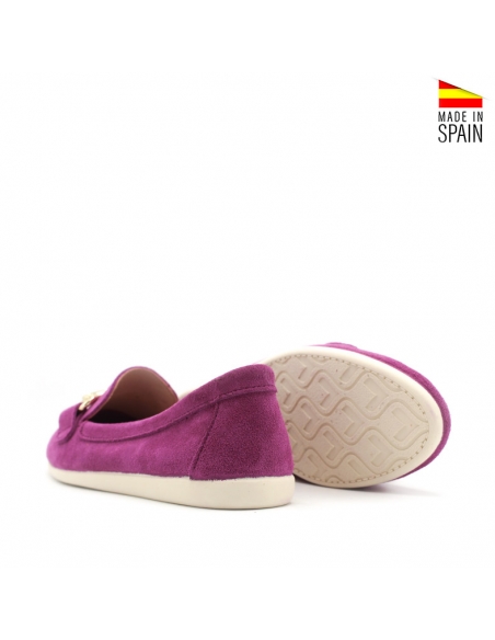 Mocasines Serraje Mujer fucsia