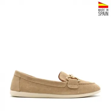 Mocasines Mujer Beige