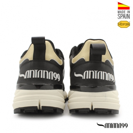 zapatillas negras de piel